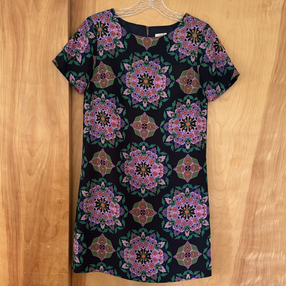 J.Crew geometric pattern shift dress